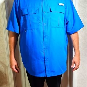 Realtree Fishing, Short Sleeve Shirt, Blue, 3XL